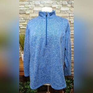 Bit & Brindle Blue Speckled Pullover‎ Fleece Sweater XL